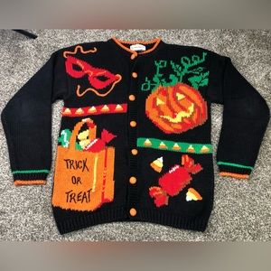Alexandra Bartlett Women’s Vintage Halloween Button Front Cardigan Sweater Med